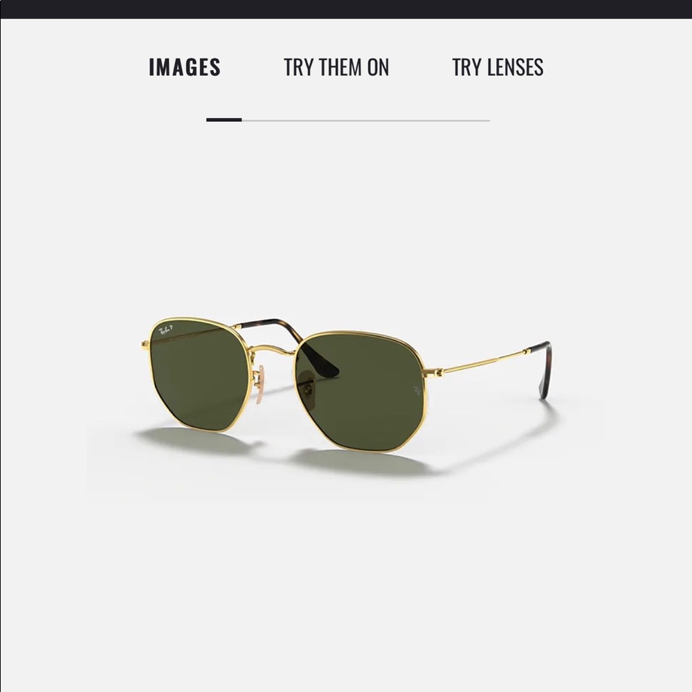Rayban Hexagonal black glasses with gold frames